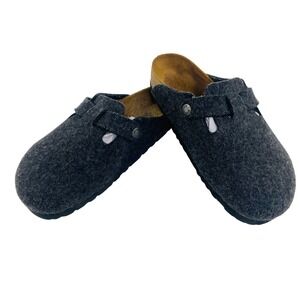 Birkenstock Boston Wool Felt Clogs Charcoal Gray Anthracite 37 L6 M4 Germany